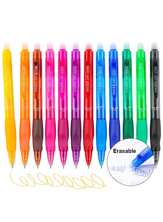 RIANCY 12 color side pressing erasable pens  pressing gel pen Easy erasable large capacity pen - Image 2