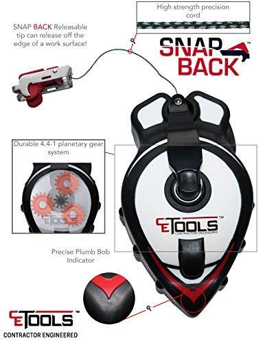 CE TOOLS SnapBack® Chalk Line with Releasable Tip - Image 3