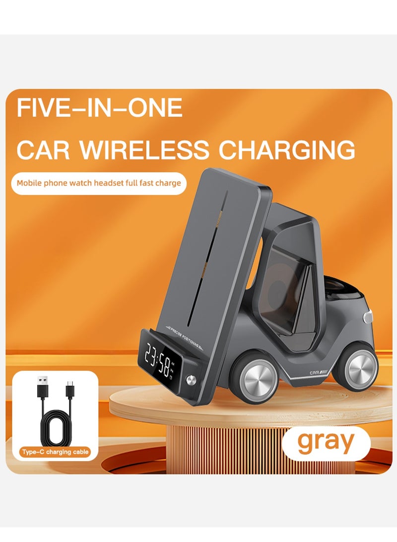 ماكس آند ماكس شاحن لاسلكي 5 في 1 - محطة شحن سريعة للهواتف المحمولة وسماعات الأذن والساعات الذكية - Image 4