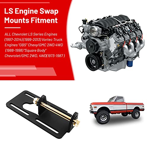 Endxedo LS Conversion Engine Swap Mounts - Endxedo Adjustable Swap Motor Conversion Bracket for 1973-1998 Square Body for OBS Chevy GMC Truck 1988-1998 LS1 2WD Small Block LS Swap - Image 4