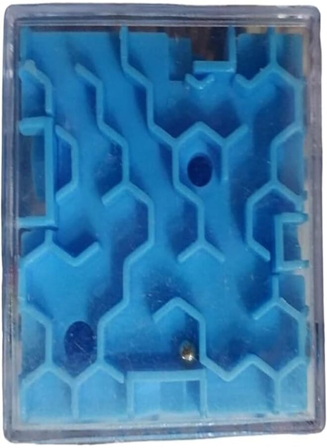 Cube Transparent Three-dimensional Labyrinth Puzzle Game Toys Large Blue 