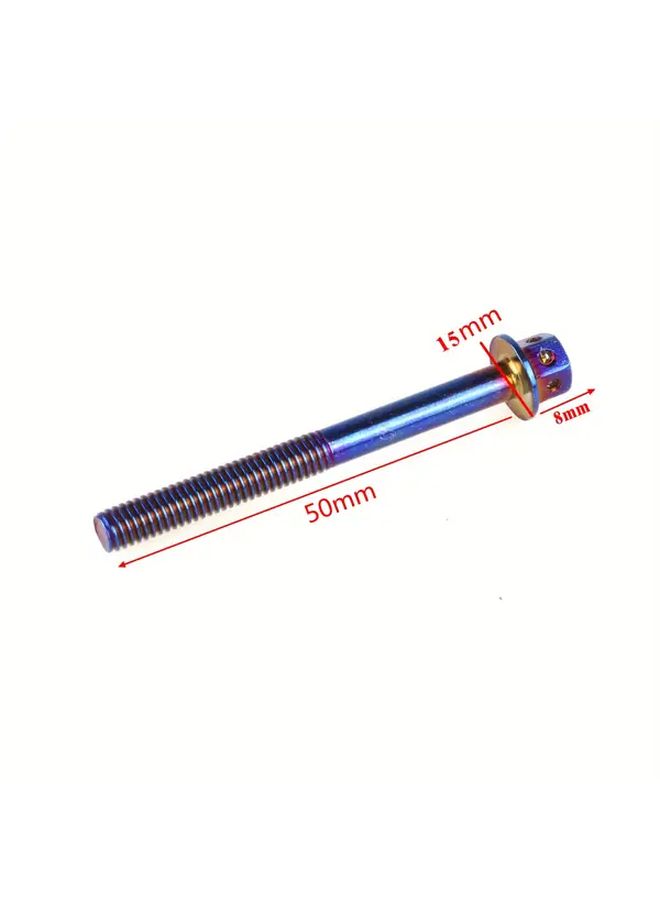 M8x1 5x35mm 10 قطعة براغي تيتانيوم أزرق فولاذ مقاوم للصدأ برأس سداسي مع حافة - Image 2