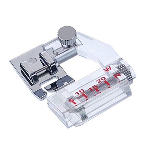 Stormshopping Adjustable Tap Bias Binder Foot for All Low Shank Snap-On Singer, Brother, Babylock, Euro-Pro, Janome, Kenmore, White, Juki, New Home, Simplicity, Elna and More! Adjustable Range from 5mm to 20mm - Image 1