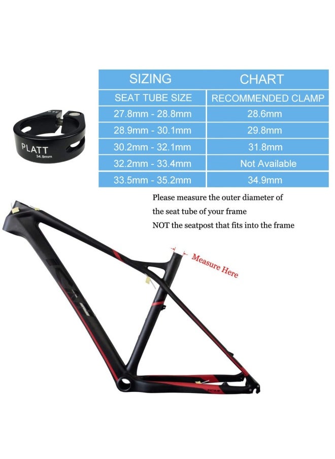 Generic Platt  Bike Seat Post Clamp Aluminium Alloy Bicycle Quick Release Seatpost Collar 28.6Mm 31.8Mm 34.9Mm  - Image 3