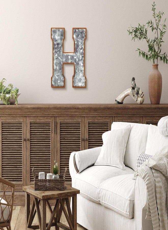 Yaocom 12" Metal Letter Wall Decor Large Galvanized Letter 3D Signs Shelf Decoration Hanging or Freestanding Vintage Industrial Decor for Home Office Bookshelf Farmhouse Kitchen Apartment(Letter H) - Image 2