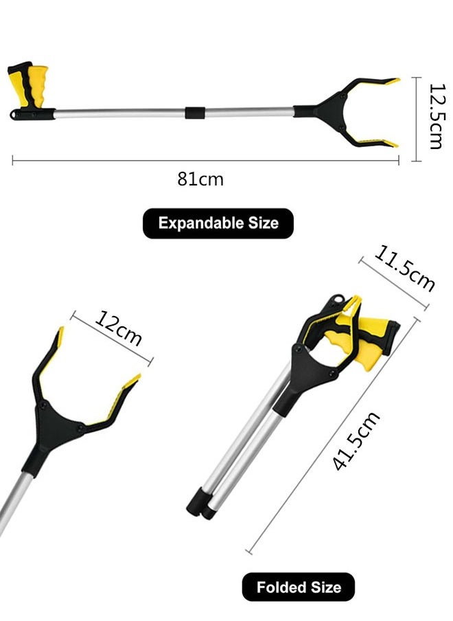 وهاواي - 80cm Long Trash & Garbage Picker Grabber, Lightweight Aluminium & Rustproof, Litter Pick Up Stick, Trash Tong, Reaching Assist Tool, Reacher Tool for Elderly, Garden Nabber, Arm Extension （yellow） - Image 1