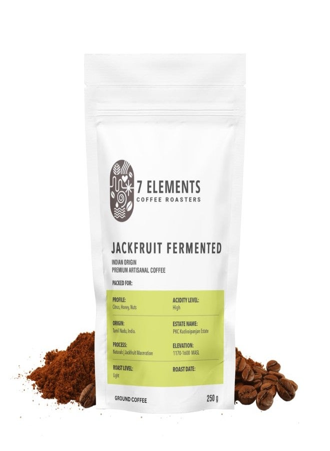 7 Elements Coffee Roasters Jackfruit Fermented Ground Coffee - 250 g (Pack of 1) | Light Roast (Turkish Grind) | 100% Arabica Freshly Roasted Coffee Grounds | Rich Flavorful Coffee - Image 1