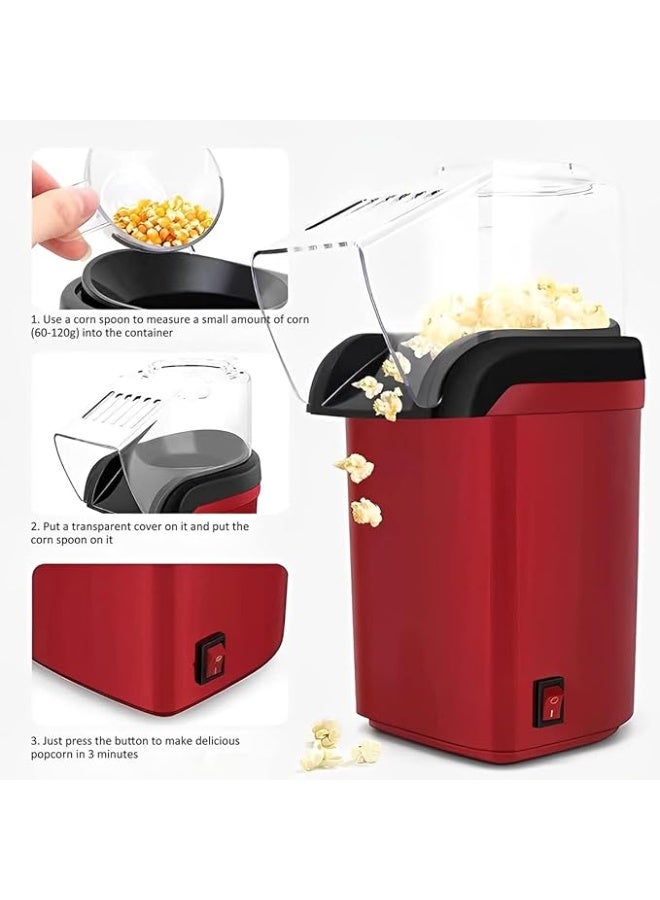 DUNISO Hot Air Popcorn Machine, Mini Electric Kids Kitchen Toy, Can Quickly Make Healthy Food In 2-3 Minutes, Oil-Free And Bpa-Free, Suitable For Home Theaters And Parties - Image 4