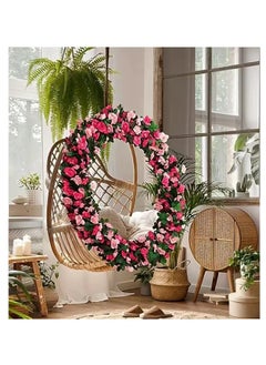 Ssovi Artificial Flower Ivy Vines, 5 Pieces 45 Rose Vines Simulation Plant Vine Decoration, DIY Hanging Ivy Fake Flowers Suitable for Wedding Venue Props (3 Pieces Pink + 2 Pieces Champagne Sunset Red)  - Image 3