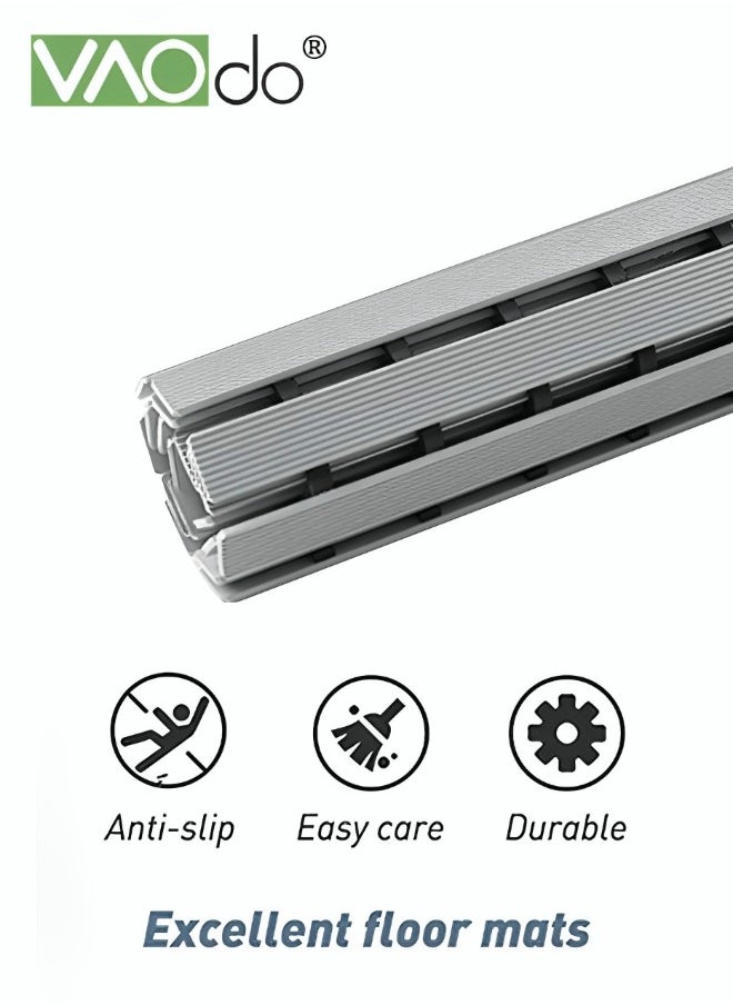 VAOdo - Non-slip Bath Mat Suction Cup at The Bottom Fast Drainage Environmentally Friendly Material Anti-bacterial Not Easy to Mold Bathtub Mat Grey - Image 1