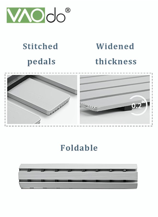VAOdo - Non-slip Bath Mat Suction Cup at The Bottom Fast Drainage Environmentally Friendly Material Anti-bacterial Not Easy to Mold Bathtub Mat Grey - Image 1