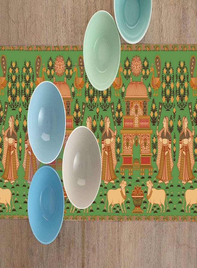 homewards Digitally Printed Green Miniature Painting Table Runner Size 13X72 inches - Image 5