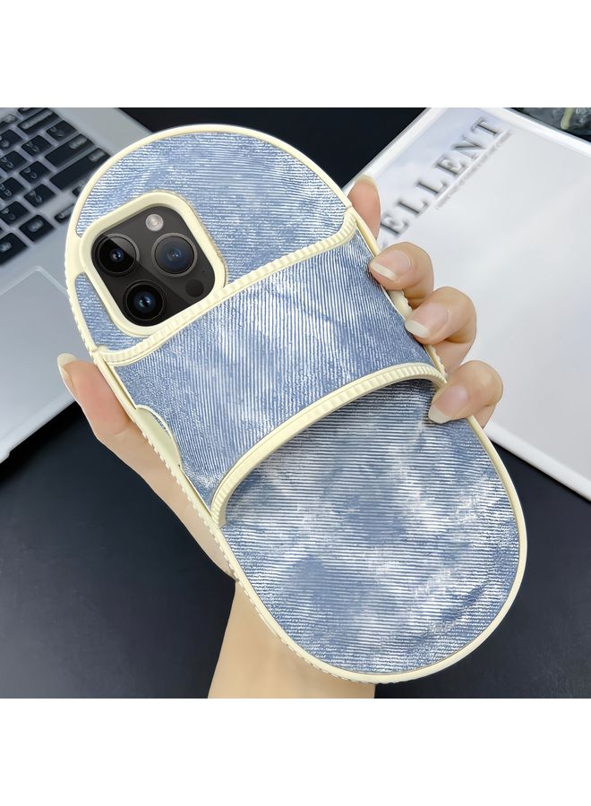 Case Cover For iPhone 14 Pro Max Creative Denim Slipper Design TPU Phone Case Blue