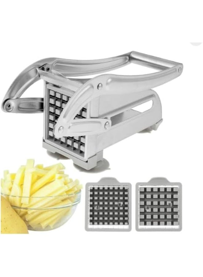 قطاعة بطاطس يدوية شديدة التحمل من الفولاذ المقاوم للصدأ، مثالية للمطبخ المنزلي | قطاعة خضراوات يدوية للبطاطس والجزر وغيرها | سهلة الاستخدام، سريعة التقطيع، سهلة التنظيف - Image 1