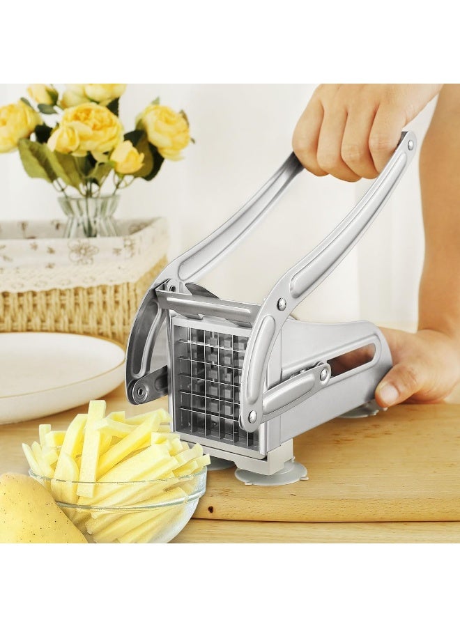 قطاعة بطاطس يدوية شديدة التحمل من الفولاذ المقاوم للصدأ، مثالية للمطبخ المنزلي | قطاعة خضراوات يدوية للبطاطس والجزر وغيرها | سهلة الاستخدام، سريعة التقطيع، سهلة التنظيف - Image 2