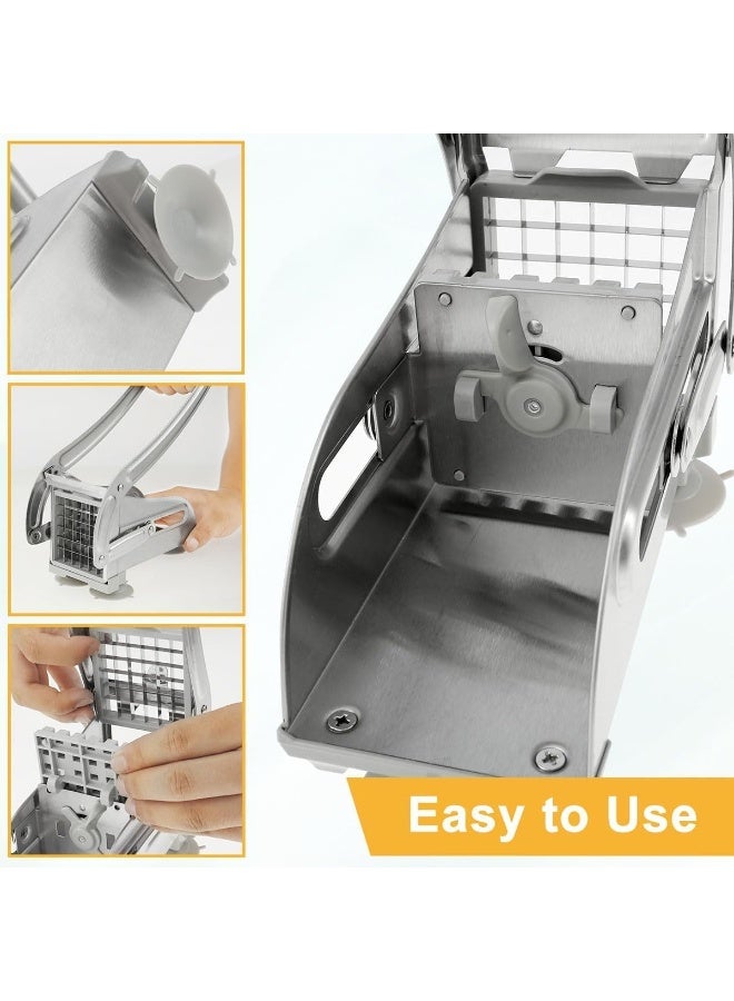 قطاعة بطاطس يدوية شديدة التحمل من الفولاذ المقاوم للصدأ، مثالية للمطبخ المنزلي | قطاعة خضراوات يدوية للبطاطس والجزر وغيرها | سهلة الاستخدام، سريعة التقطيع، سهلة التنظيف - Image 4