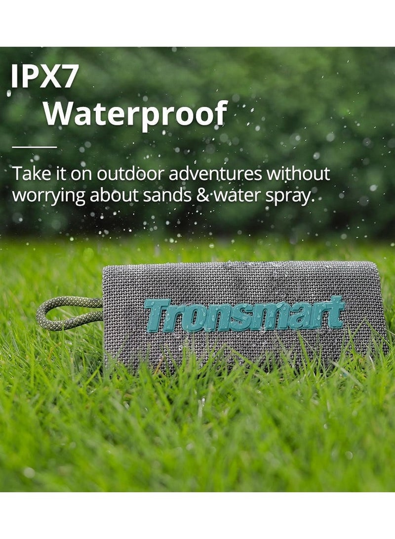 Tronsmart Trip Mini Portable Bluetooth Speaker, Speaker with Bluetooth 5.3, 20H Playtime, AUX, Mic, IPX7 Waterproof Speakers, Wireless Outdoor Speakers Shower Speaker for Beach and Bike Travel- Grey - Image 3