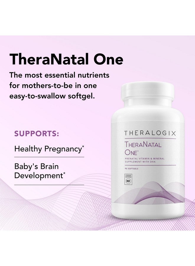 ثيرالوجيكس ثيراناتال ون فيتامين ما قبل الولادة - إمداد لمدة 90 يومًا - فيتامينات متعددة ما قبل الولادة مع DHA وفيتامين D3 وحمض الفوليك المثيلي والحديد والمزيد لدعم حمل صحي* - معتمد من مؤسسة العلوم الوطنية - 90 كبسولة هلامية - Image 3