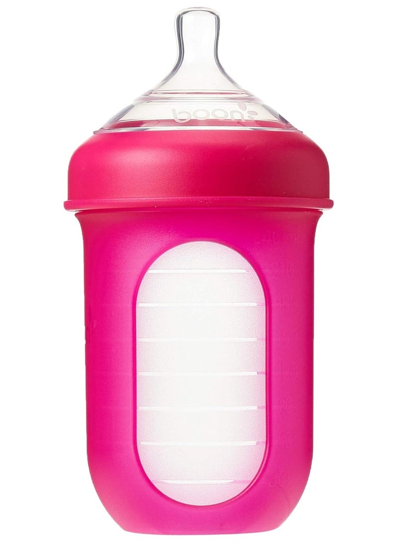 بون زجاجة سيليكون من بون، 8 أونصة، لون وردي