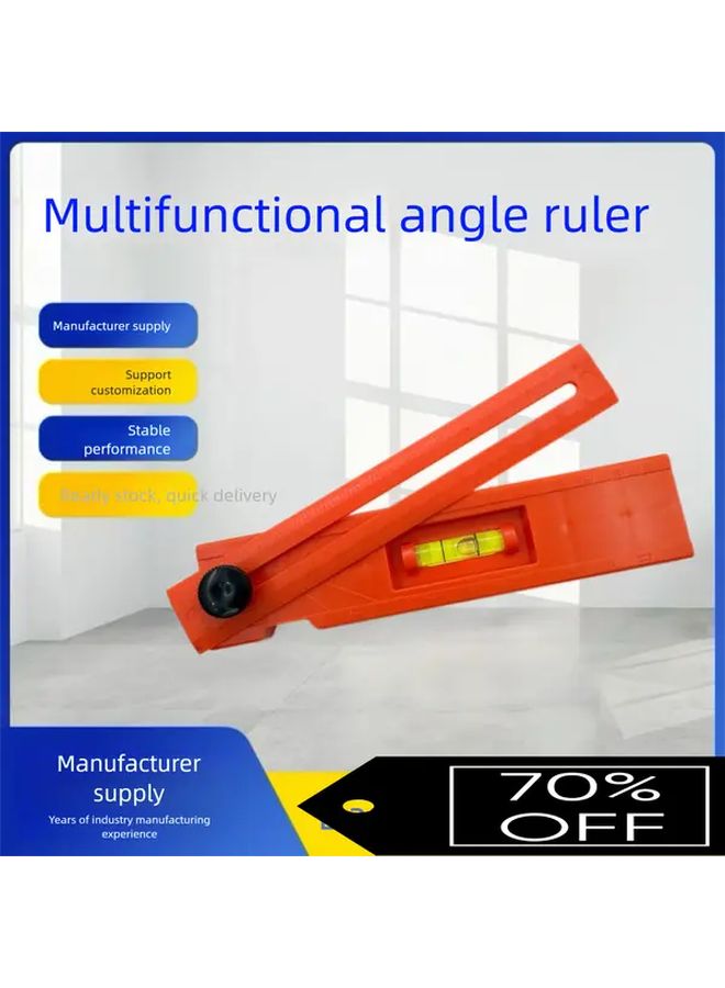Multifunctional Angle Ruler Heavy Duty Precision Measurement Tool With Rotating Angle And Level Bubble For Woodworking Carpentry Furniture Making And Construction Portable Design - Image 1