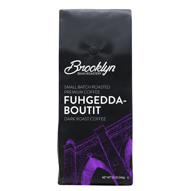 Brooklyn Beans Fuhgeddaboutit 100% Arabica Craft Roasted Ground Coffee, Dark Roast, 12 Ounce Bag - Image 1