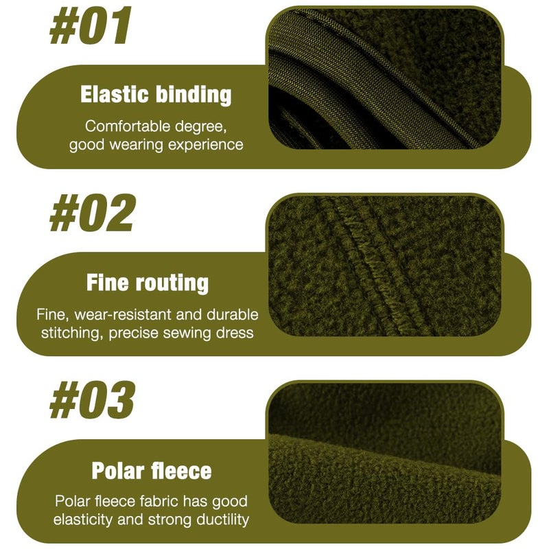 Komake Ear Warmers, 2 Pack Earmuffs Fleece Earmuffs Running Winter Ear Covers Moisture Wicking Sweatband Ski Sport Headband for Men & Women (Black+Army Green) - Image 4
