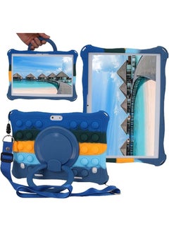 24X17Cm 9.4X6.69Inch Universal 10 10.1 Inch Tablet Case Soft Silicon 10.1 Inch Kids Friendly Lightweight Cover Stand Shockproof Funda Colorful Deep Blue