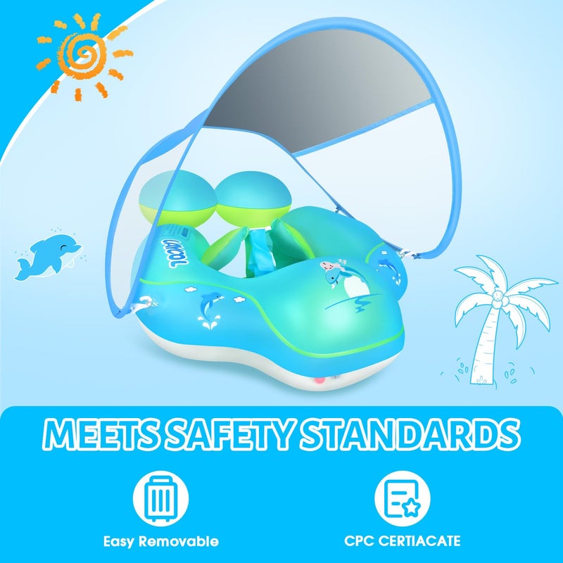 LAYCOL Baby Swimming Float with UPF50+ Sun Canopy Baby Floats for Pool No Flip Overbaby Pool for Baby Age of 3-36 Months - Image 3