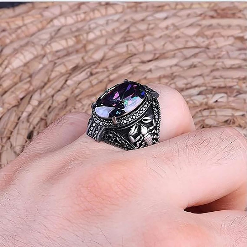 RUVEE Men's Turkish Stainless Steel Religious Ring – Metallic Plated Statement Jewelry for Men & Boys - Image 2