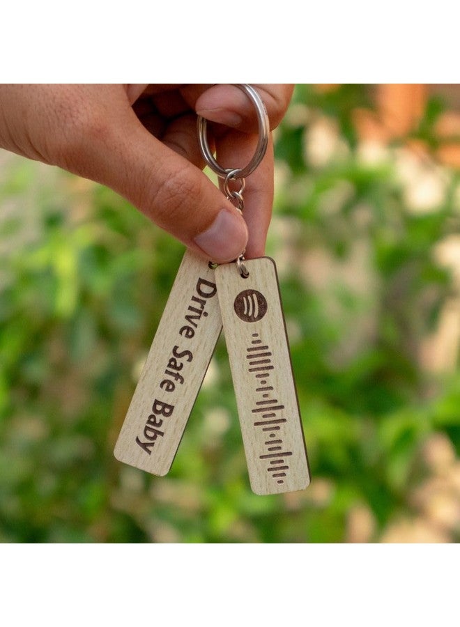 WEHATKE Customised Spotify Wood Keychain With Song Code & Message | Best Spotify Keychain For Gift, Personalized Keyring, Multicolor - Image 1