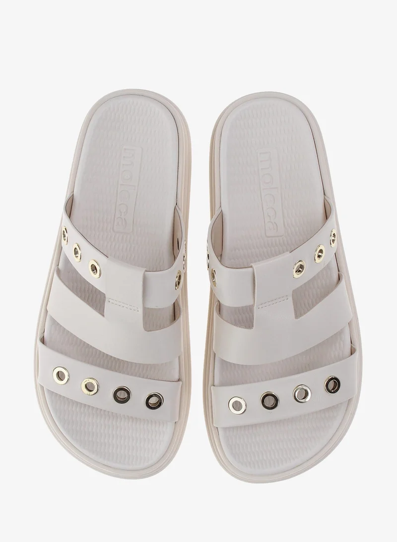 Moleca Off White Moleca Women’s Flat Summer Footwear – Lightweight Slip-On Comfort with Stylish Casual Design for Women | Best Price UAE