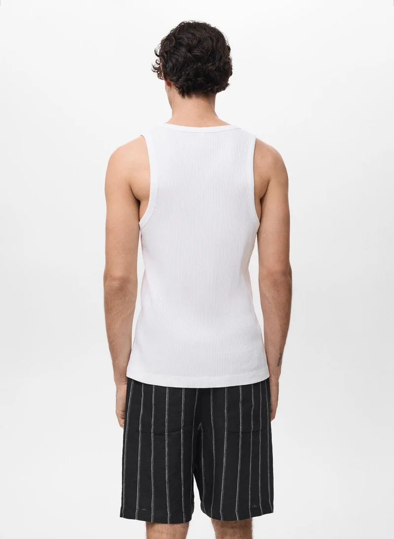 Mango Man Slim-fit ribbed tank top