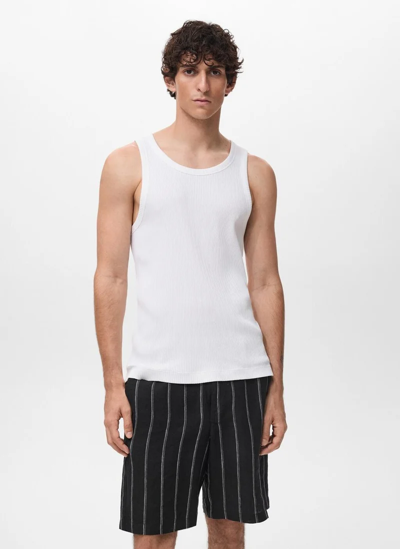 Mango Man Slim-fit ribbed tank top