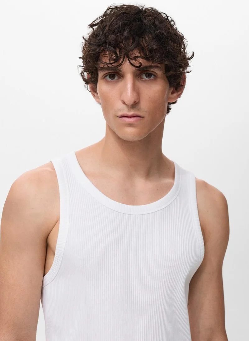 Mango Man  Slim-fit ribbed tank top for Men | Best Price UAE