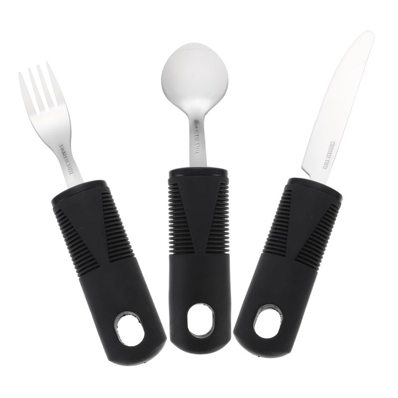 Shake Stainless Steel Elderly Cutlery Set Large Spoon Comfortable Serving Utensils - Image 2