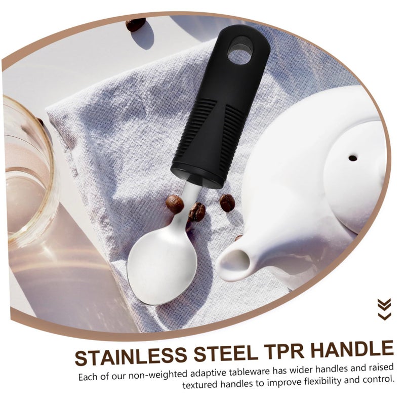 Shake Stainless Steel Elderly Cutlery Set Large Spoon Comfortable Serving Utensils - Image 3