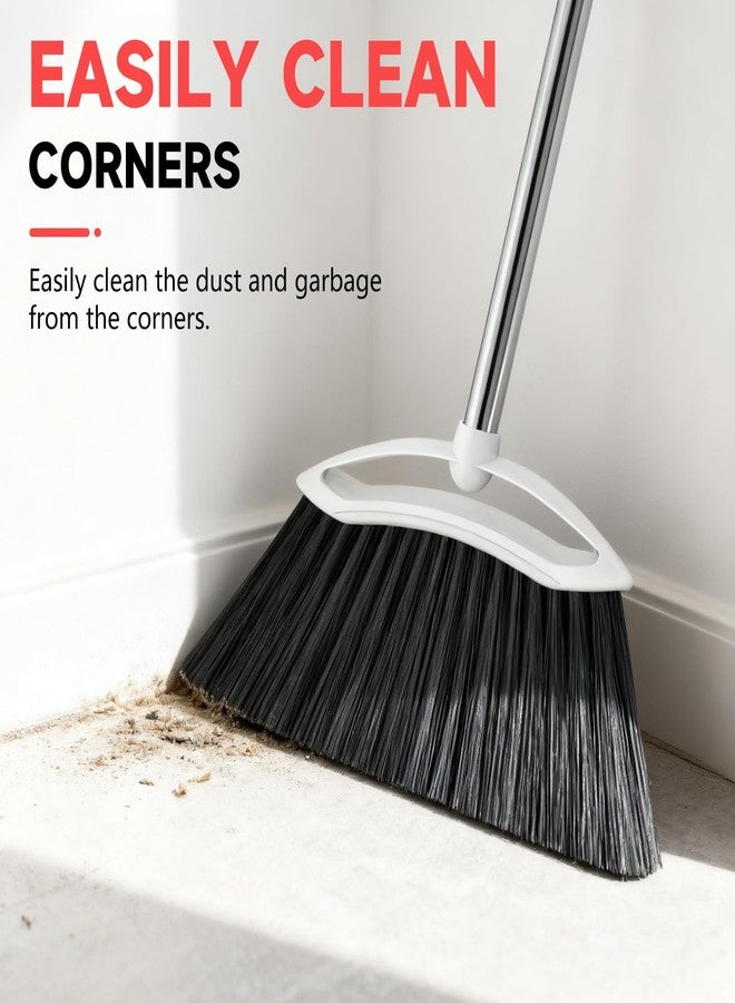EZKEY Heavy Duty Broom, 54-inch Adjustable Long Handle Angle Brooms Large Brooms for Sweeping Indoor and Outdoor Commercial Broom for Home Kitchen Patio Garage Porch Courtyard Classroom, White - Image 4