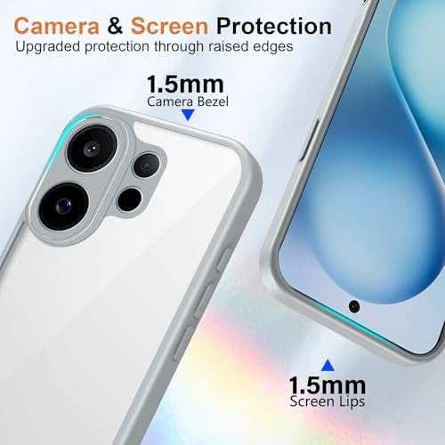 Kapa Hawkeye Clear Slim Tough Back Cover for Vivo V60 5G / Vivo T4 Pro 5G | Camera Lens Protector Anti Yellow Shockproof Clear Hybrid Case Cover (Grey Sides) - Image 4