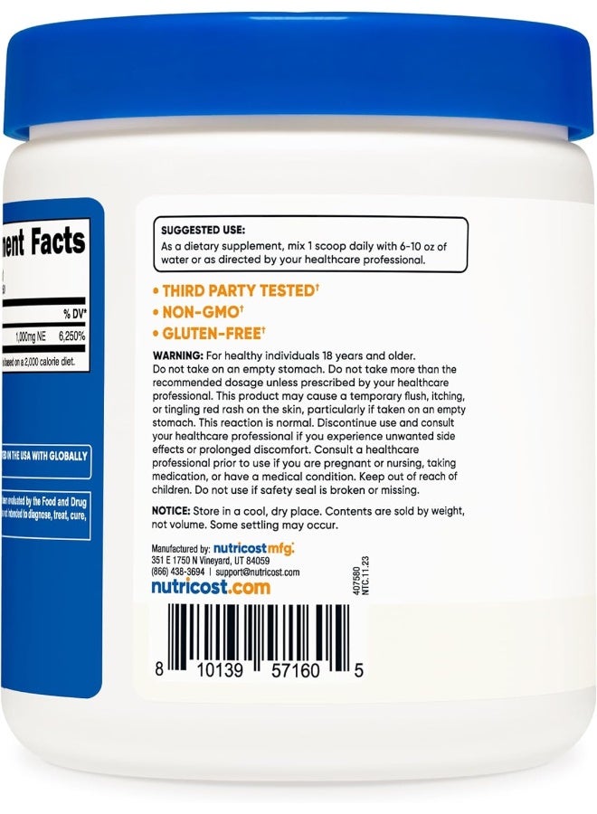 Nutricost Niacin Vitamin B3 Powder 250 Grams 1G Per Serving Pure Vitamin B3 Niacin Powder - Image 4