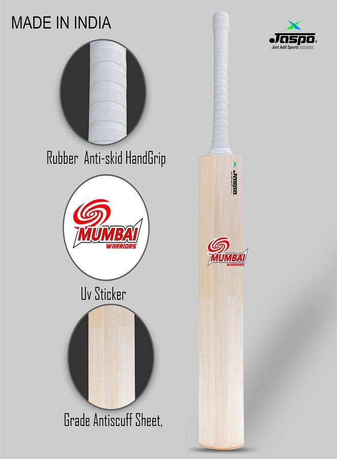 Jaspo Club-Craze Kashmir Willow Full Size Grade 1 Cricket Bat for Tournament with Bigger Sweet Spot and Singapore Cane Handle Approx Weight 1200-1250 Grams (Short Handle) (Mumbai Warriors) - Image 3