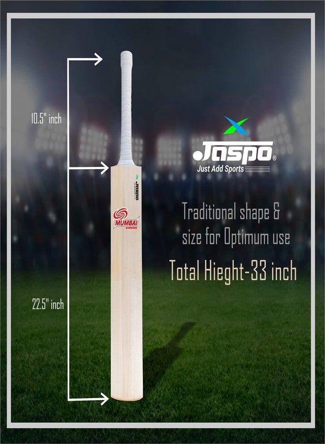 Jaspo Club-Craze Kashmir Willow Full Size Grade 1 Cricket Bat for Tournament with Bigger Sweet Spot and Singapore Cane Handle Approx Weight 1200-1250 Grams (Short Handle) (Mumbai Warriors) - Image 2