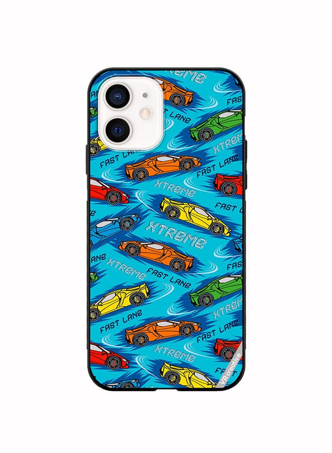 VR CREATIVE Protective Case Cover For Apple iPhone 11 Abstract Seamless Pattern With Sport Cars Design Multicolour - Image 1