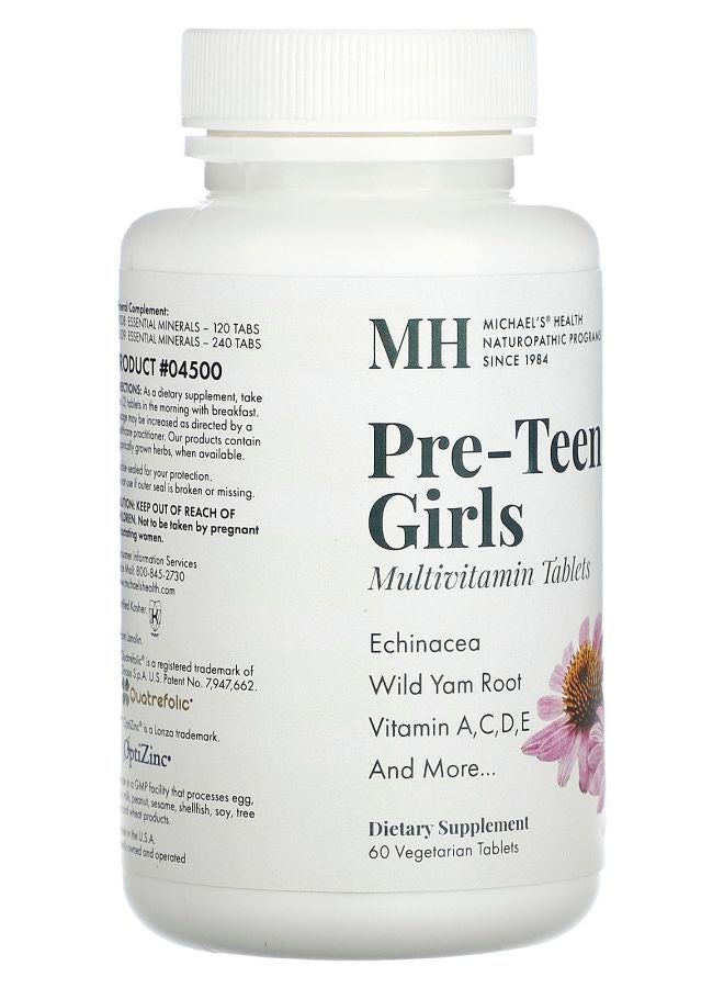Michael's Naturopathic Pre-Teen Girls Multivitamin 60 Vegetarian Tablets - Image 2