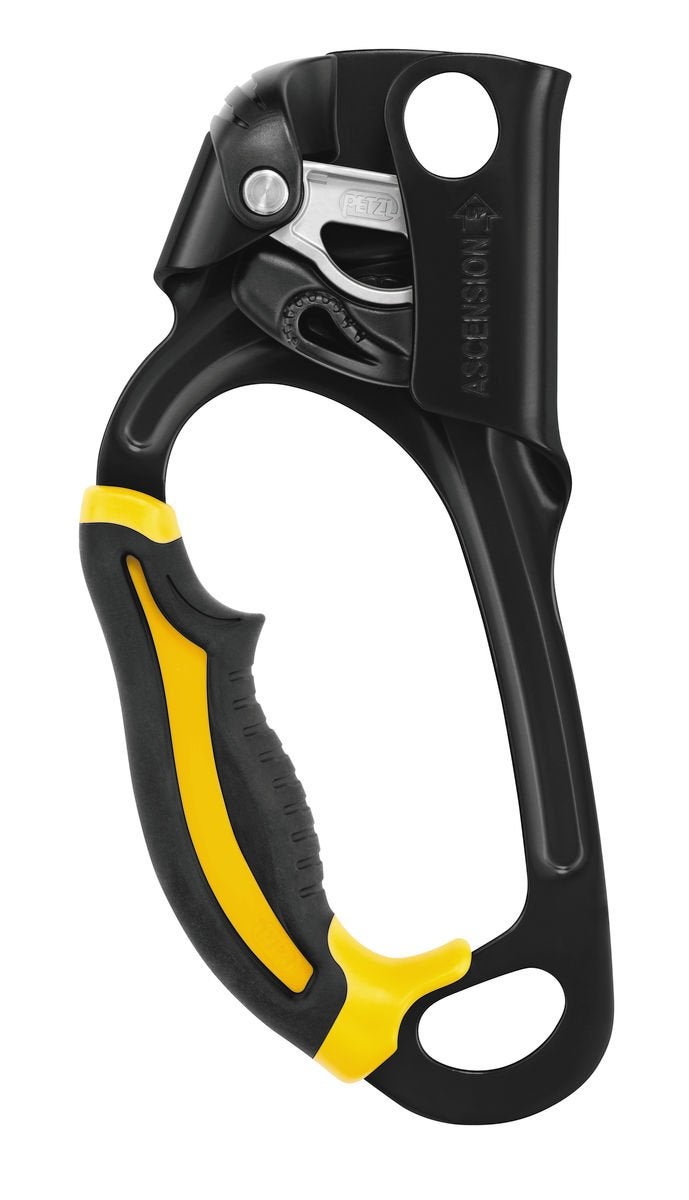 PETZL Ascension Ergonomic Handled Ascender for Rope Ascents - Left Hand (Standard Black)