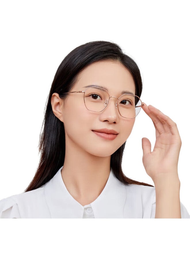 LOHO Blue Light Blocking Glasses Titanium Frame Unisex Fashion Plain Glasses Frame Lh0089003 Rose Gold - Image 1