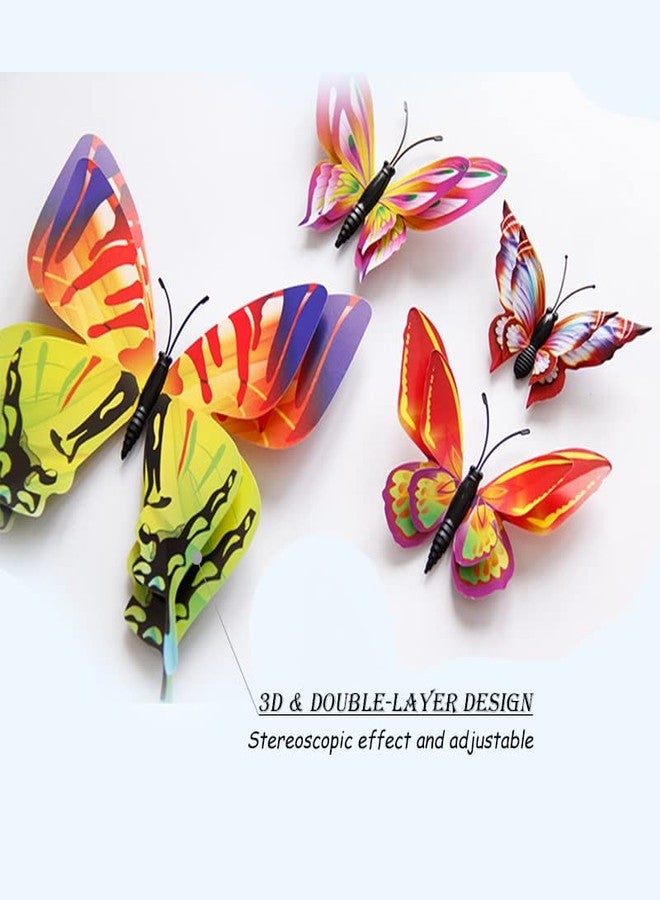 OPSEAM Butterfly Wall Decor 24/48 PCS, 3D Butterflies Stickers for Party Decorations with Magnets(Multiple Colour, 48) - Image 2