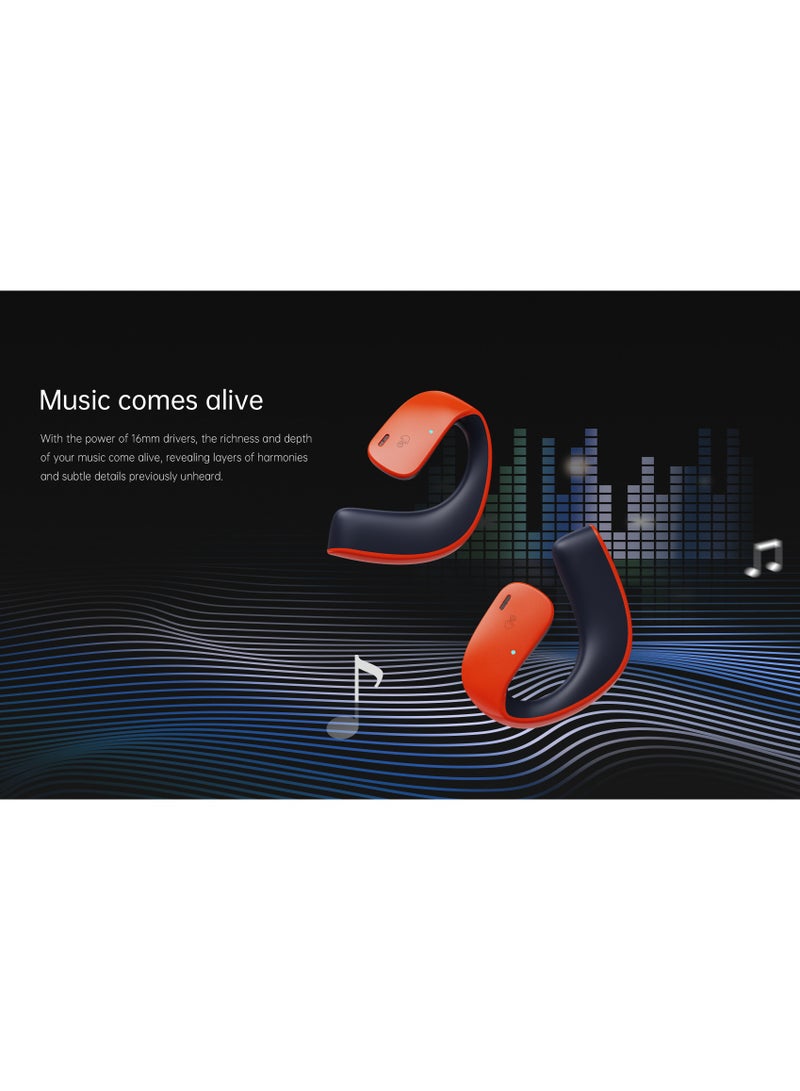 بلاك شارك سماعات الأذن Black Shark T20 بتصميم سماعات أذن لاسلكية مفتوحة، عمر بطارية طويل 35 ساعة، اتصال بلوتوث قوي 5.3، مقاومة للماء IPX67 ومريحة وخفيفة الوزن، الإصدار العالمي 2024 أبيض - Image 5