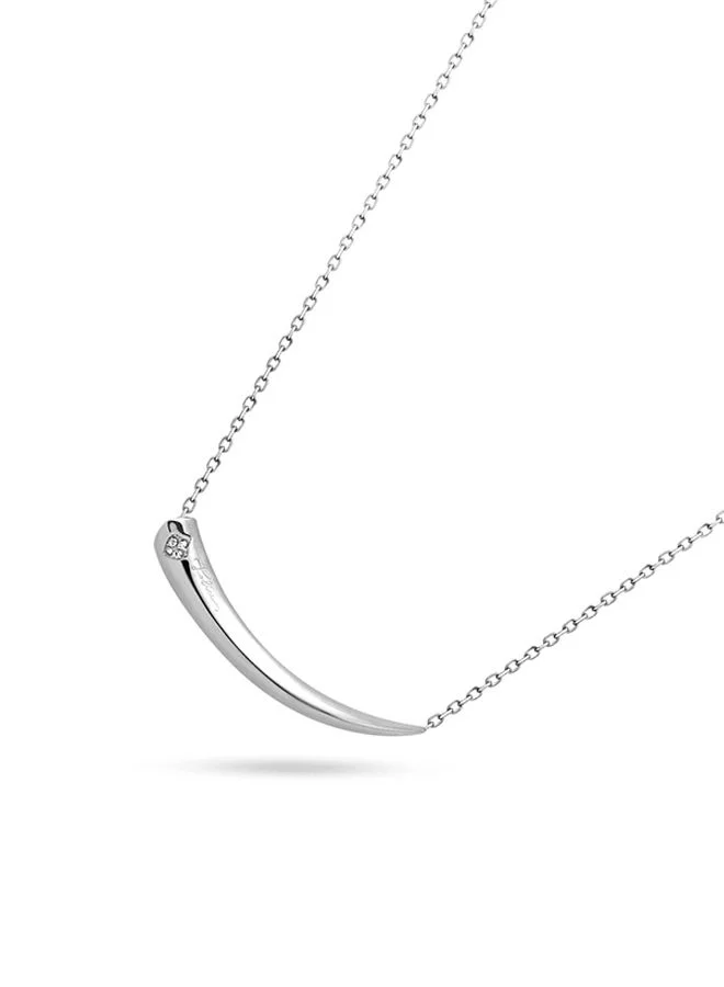 بوليس Talon Necklace For Women Shiny Silver With White Crystal