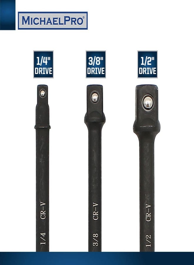 MichaelPro 6-Inch Impact Grade Socket Adapter Set, Extension Bit with Holder, 1/4", 3/8", and 1/2" Drive, Converts Impact Drill Driver into High Speed Socket Driver | MP005021 - Image 2