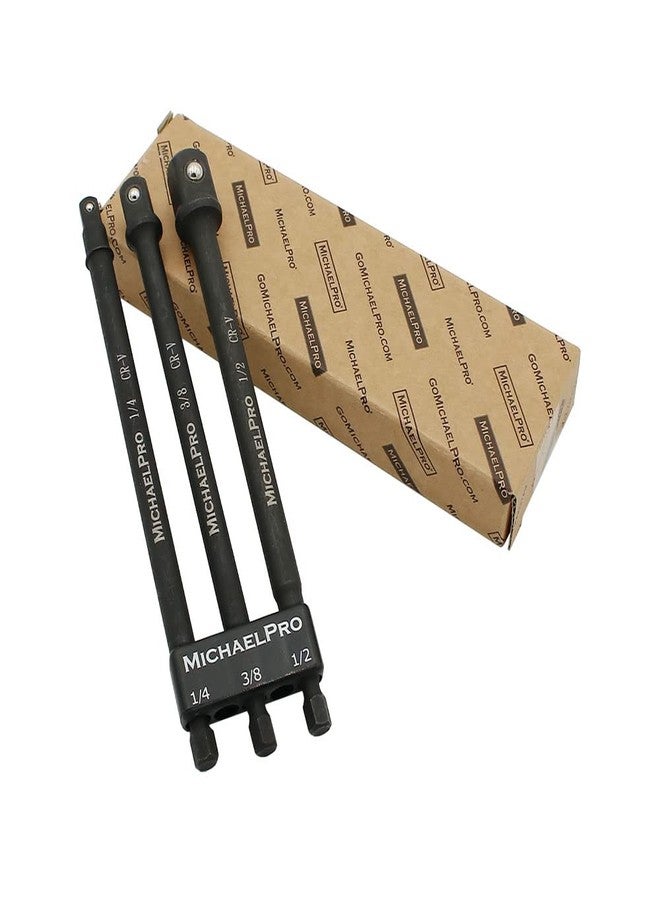 MichaelPro 6-Inch Impact Grade Socket Adapter Set, Extension Bit with Holder, 1/4", 3/8", and 1/2" Drive, Converts Impact Drill Driver into High Speed Socket Driver | MP005021 - Image 1